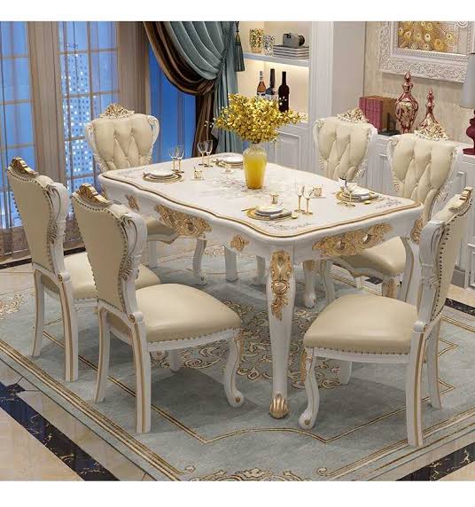 ROYAL DINING SET FABRIC  6 CHIAR